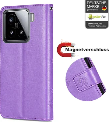 Produktbild von Hülle für Xiaomi 15 Handy Tasche Handyhülle Wallet Case Flip Cover in Lila
