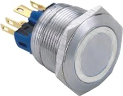 Obrázok produktu pre Tlačidlo odolné proti vandalizmu, biele osvetlenie, 22 mm, monostabilné