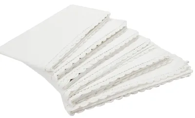 Dinnerservietten aus Slub-Baumwolle, 6er-Set, 40,6 x 40,6 cm, Weiß