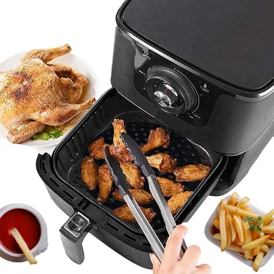 Obrázek produktu pro 2 kusy silikonové fritovací fólie, opakovaně použitelná fritovací fólie, perforovaný silikonový papír na pečení do fritézy, fritéza 18 cm, silikonová podložka, nepřilnavá fólie, podložka