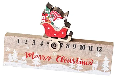Holz-Adventkalender mit beweglichen Blöcken, Weihnachtsdeko
