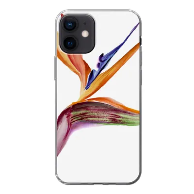 Produktbild von MuchoWow® Handyhülle Schutzhülle Hülle für iPhone 12 Strelitzia - Aquarell - Blumen Silikon Softcase Handy Hülle - Schutzhülle