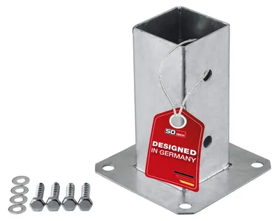 Produktbild von SOTECH Bodenhülse 60 x 60 mm feuerverzinkt – Pfostenträger zum Einbetonieren