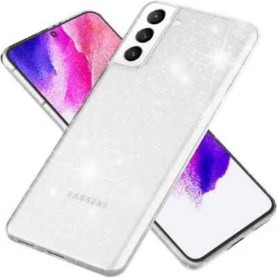 Produktbild von NALIA Klare Glitzerhülle für Samsung Galaxy S21 FE, Durchsichtig Vergilbungsfrei Transparent