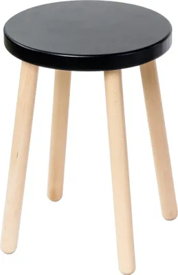 Produktbild von Spec-Wood Hocker Holz - Barhocker Holz - kleiner Hocker - Küchenhocker - Blumenständer Holz - Couchtisch klein - Holz Deko - Pflanzenständer - Hocker Rund -Schwarz / Buche natur