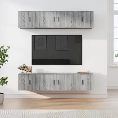Produktbild von The Living Store 6-tlg. TV-Schrank-Set Grau Sonoma Holzwerkstoff