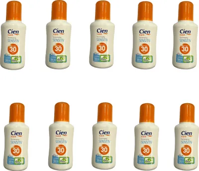 Produktbild von Cien Sun Sensitiv Sonnenspray 200 ml LSF 30 Wasserfest Ohne Duftstoffe 10 Stück