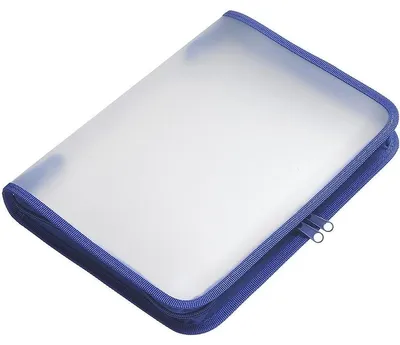 Produktbild von FSY Reißverschluss-Portfolio, B5, PP farblos transluzent, Zip blau