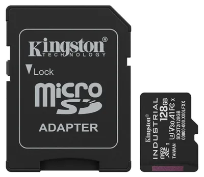 Obrázek produktu pro Kingston Technology Karta 128GB microSDXC Industrial C10 A1 pSLC + SD adaptér, 128 GB, MicroSDXC, Třída 10, UHS-I, 100 MB/s, 80 MB/s