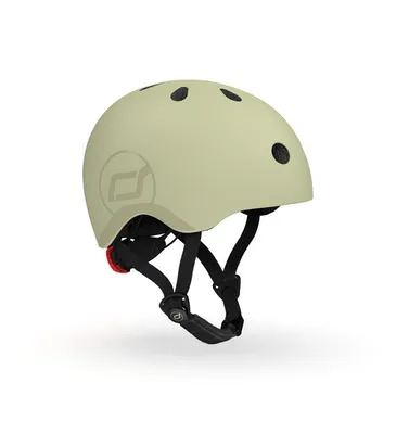 Produktbild von Scoot and Ride Kinderhelm olive S-M 51-55 cm, stufenlos verstellbar, mit LED-Licht und Magnetverschluss