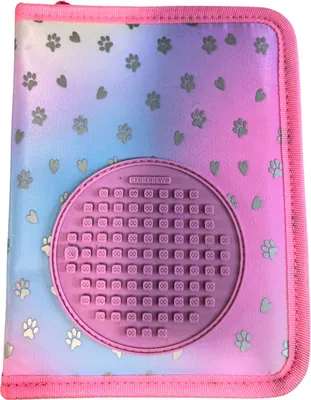 Immagine prodotto di Pixie Crew Astuccio per matite rosa "Cuori e zampe", 19,2 x 14,5 x 2,7 cm