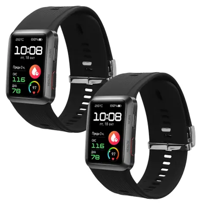 Produktbild von kwmobile Silikon Uhrenarmband für Huawei Watch D Armband - Ersatzarmband für Fitnesstracker - Wechselarmband Smartwatch - Schwarz