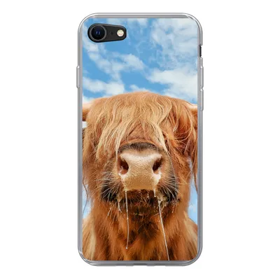 Produktbild von MuchoWow® Handyhülle Schutzhülle Hülle für iPhone 8 Schottischer Highlander - Wolke - Tiere Silikon Softcase Handy Hülle - Schutzhaube