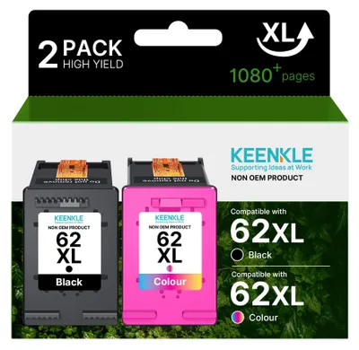 Produktbild von 62XL Kompatibel Ersatz für HP 62 Druckerpatronen HP 62XL schwarz und Farbe
