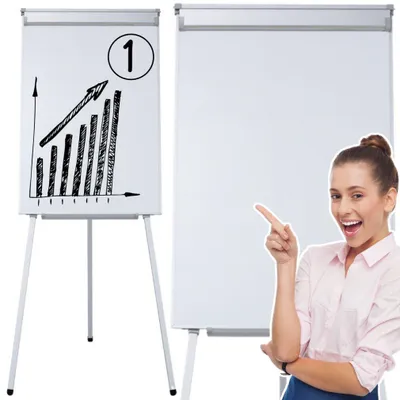 Produktbild von Magnetische Flipchart-Tafel auf Stativ, weiß, 70 x 100 cm