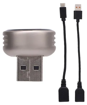 Obrázek produktu pro Adaptér 2 v 1 pro bezdrátové připojení, kompatibilní s Carplay a Android Auto. Umožňuje připojení přes USB a přeměnu na bezdrátové připojení. Jednoduchá instalace a okamžité použití