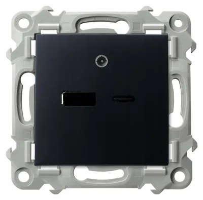 Produktbild von Ospel Szafir USB-Steckdose A+C Schwarz