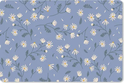 Produktbild von MuchoWow® Schreibtischunterlage Blumen - Muster - Gänseblümchen 60x40 cm - XXL Mauspad - Großes Mauspad