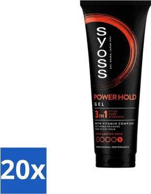 Zdjęcie produktu dla Syoss - Power Hold - Żel do włosów - Ekstra mocne utrwalenie - 250 ml - Value pack - 20 szt
