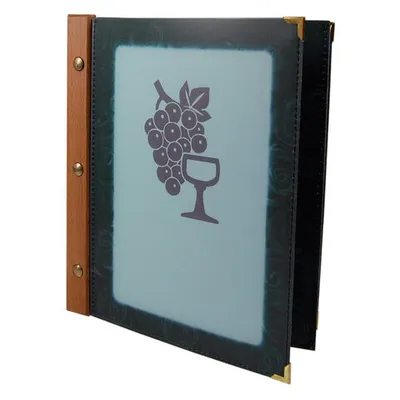 Produktbild von 10x Folienkarte (PVC) grün mit Holzrücken 6 Seiten A5