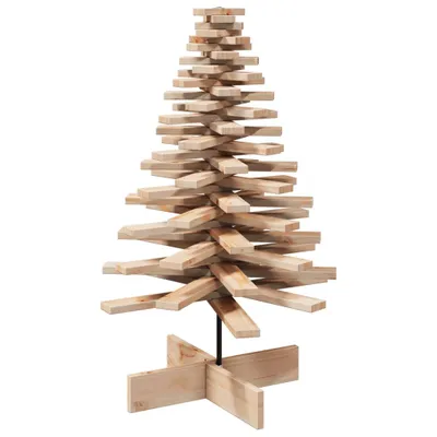 Image de vidaXL Arbre de Noël en bois à décorer 100 cm Pin massif