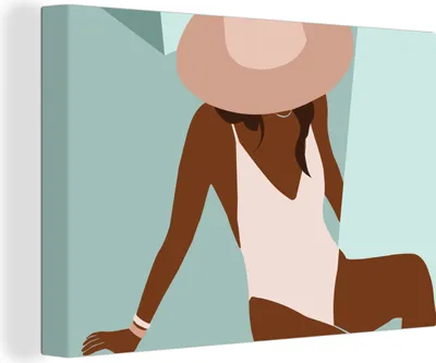 Produktbild von OneMillionCanvasses® - Leinwandbilder - 140x90 cm, Sommer - Frau - Abstrakt, Wandbilder Kunstdruck Wanddekoration