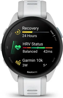 Produktbild von Garmin Forerunner 165 - Nebelgrau - Sportuhr mit Band - Silikon - Whitestone - Handgelenkgröße: 126-203 mm - Anzeige 3 cm (1.2")