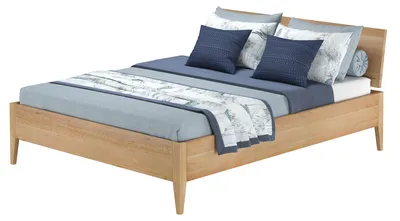 Produktbild von Metallfreies Doppelbett aus Buchenholz konische Füße 160x200 mit wählbaren Zubehör V-60.94-16ohne Zubehör