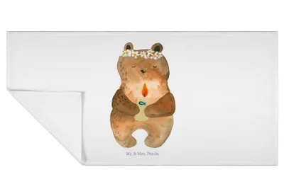 Produktbild von Mr. & Mrs. Panda Handtuch Bär Kommunion - Weiß - Geschenk, Katholisch, Gottes Segen, gesichtstuch, 50x100, frottee, Taufkerze, Händehandtuch, Teddy, Flauschtuch