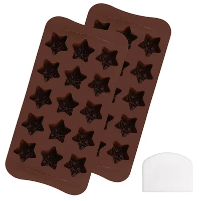 Image de Emporte-pièces en silicone en forme d'étoile de cannelle, lot de 2, avec racloir, pour Noël