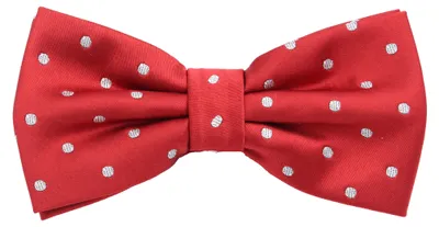 Produktbild von Fabio Farini - 1 Stück Herren Fliegen mit Punkten - Männer Querbinder Vorgebunden Bowtie Rot (Grau)