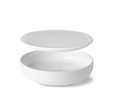Image de Bol à tremper peu profond avec couvercle, porcelaine tchèque, 13 cm, Optimo, G. Benedikt