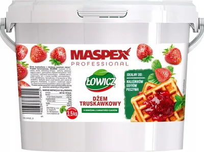 Zdjęcie produktu dla Łowicz Dżem truskawkowy o obniżonej zawartości cukrów 3,5 kg
