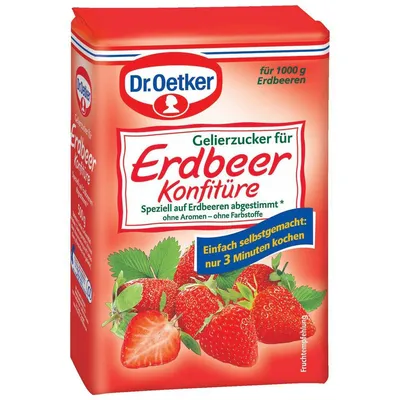 Produktbild von Dr. Oetker cukier żelujący do dżemu truskawkowego bez aromatów 500g