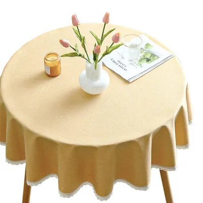 Productafbeelding van Ronde Tafelkleed - Waterafstotend - Geel - 180 cm