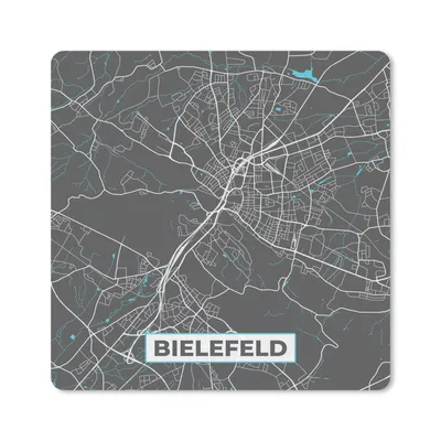 Produktbild von MuchoWow® Mauspad Mousepad Stadtplan - Bielefeld - Deutschland - Karte 20x20 cm - Mousepads - Maus Mat - Pad - Mausunterlage - Desk Mat - Bureauartikeln
