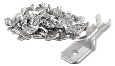 100 Stück Flachsteckhülsen 6,3 mm, für Kabel 1–1,5 mm²