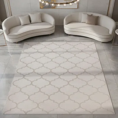 Obrázek produktu pro Koberec do ložnice s marockým vzorem v béžové barvě Velikost - 160 x 230 cm