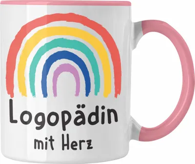 Produktbild von Trendation - Logopädin mit Herz Tasse Danke Geschenk mit Spruch Kaffeetasse Zubehör Dankeschön (Rosa)