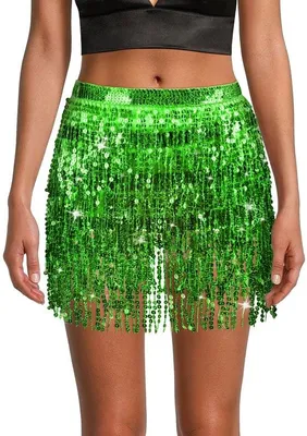Immagine prodotto di Minigonna glitterata da donna, corta, regolabile, femminile