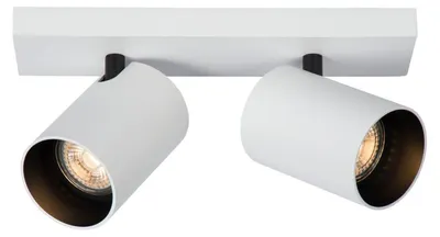 Productafbeelding van Atmooz Deckenstrahler Nuo 2 – GU10 – Inbouwspots voor het plafond – 2 lichtbronnen – Wit – Geschikt voor slaapkamer/woonkamer – Industriële stijl – Hoogte 12 cm – Metaal