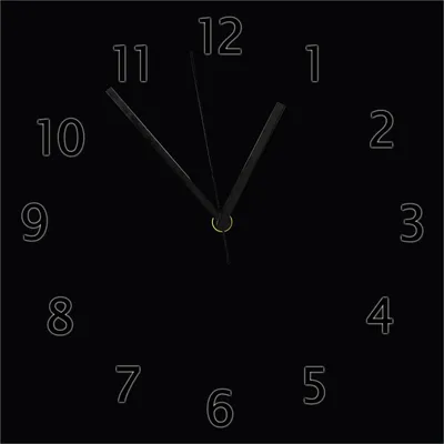 Produktbild von Wallario Design Wanduhr Schwarz aus Echtglas, Größe 30 x 30 cm