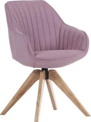 Produktbild von Armlehnenstuhl in rosa TARRAS-123 mit massiven Füßen in Eiche, 360° drehbar, B/H/T: ca. 60/83/65 cm