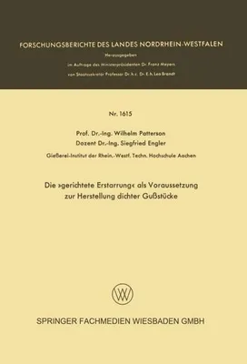 Obrázek produktu pro Die 'gerichtete Erstarrung' als Voraussetzung zur Herstellung dichter Gußstücke