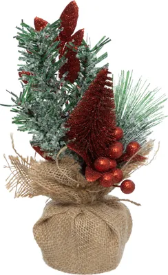 Produktbild von ATMOSPHERA | Tannenbaum - Weihnachtsbaum - 24 cm - im Jutesack - Weihnachtsdeko - Mini Christbaum