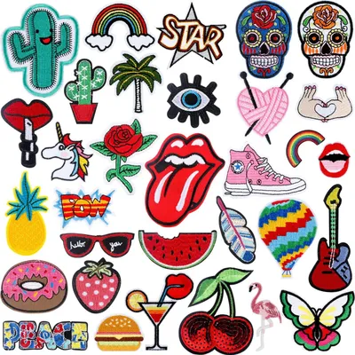 Produktbild von Patches Zum aufbügeln STK Patch Sticker, Niedlich DIY Kleidung Patches Aufkleber Sommer-Thema für T-Shirt Jeans Kleidung Taschen (red-32)
