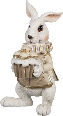 Produktbild von Clayre & Eef Figur Kaninchen 13 cm Weiß Braun Polyresin