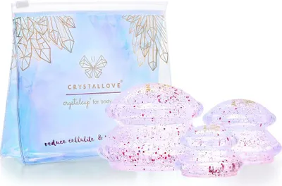 Produktbild von CRYSTALLOVE Silikon-Cups für die Körpermassage mit Glitzer - Kristall