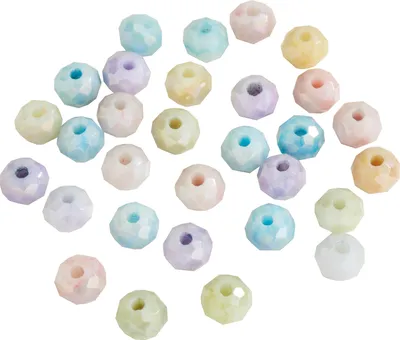 Produktbild von Glasschliffperlen 6 mm, 30 Stück Pastell-Mix