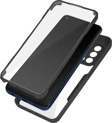 Image de Housse Oppo A74 4G, dos transparent + bumper en silicone - Noir